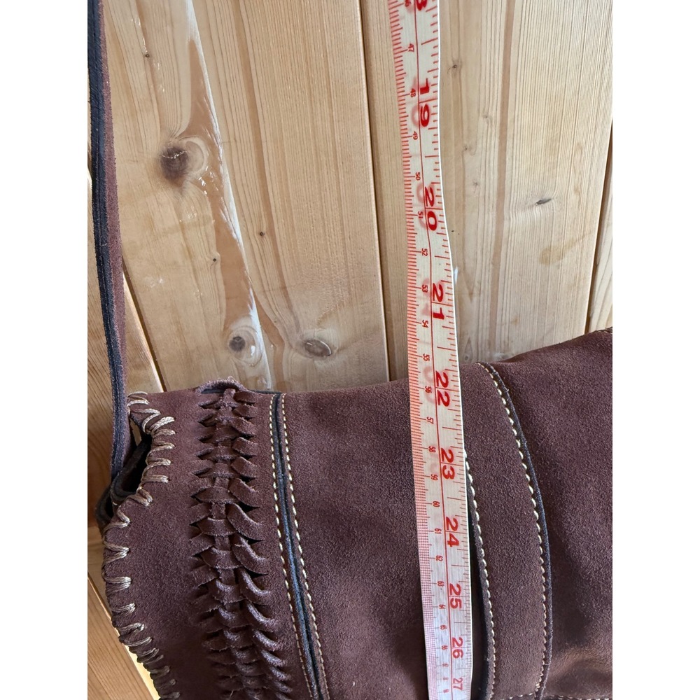 Patricia Nash Brown Suede Woven Whipstitch Crossbody Messenger Bag - Picture 9 of 16